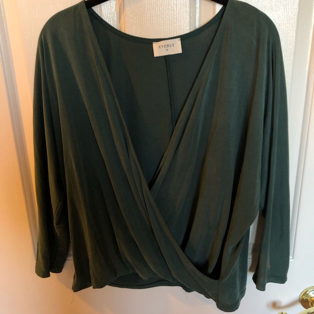 Everly Green Surplice Top
